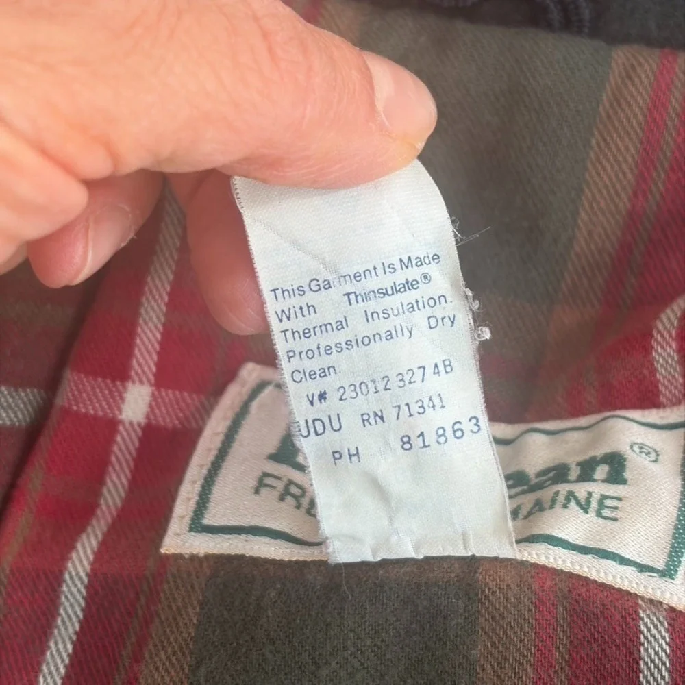 Vintage LL BEAN Bomber Jacket in Military Green 100% Wool Full Zip Men Small USA - Picture 8 of 8